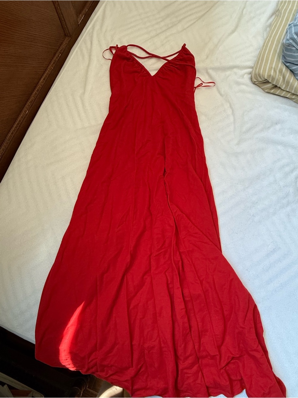 MANGO tie back midi dress